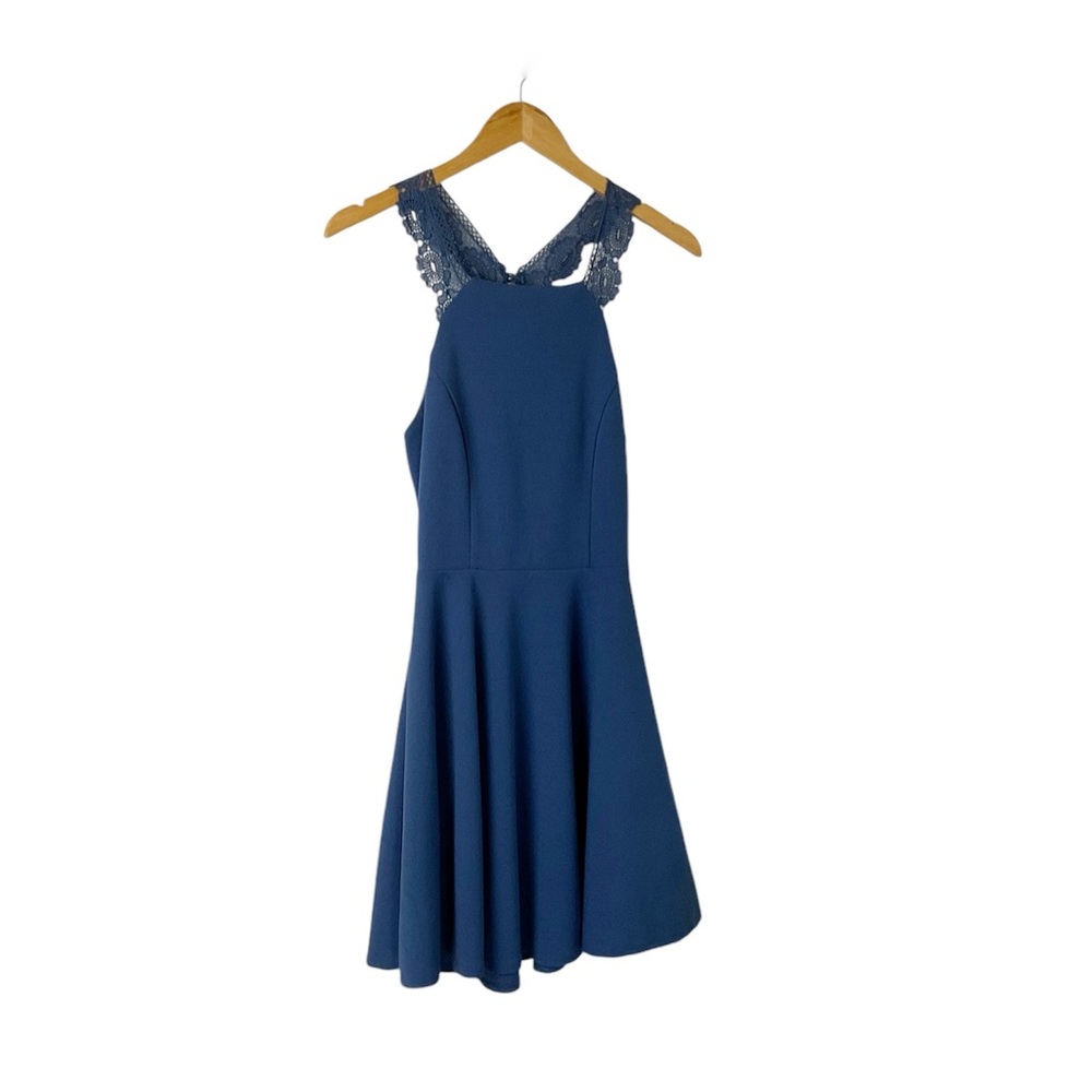 Altar'd State Blue Halter Jersey Knit Mini Dress Size Medium New